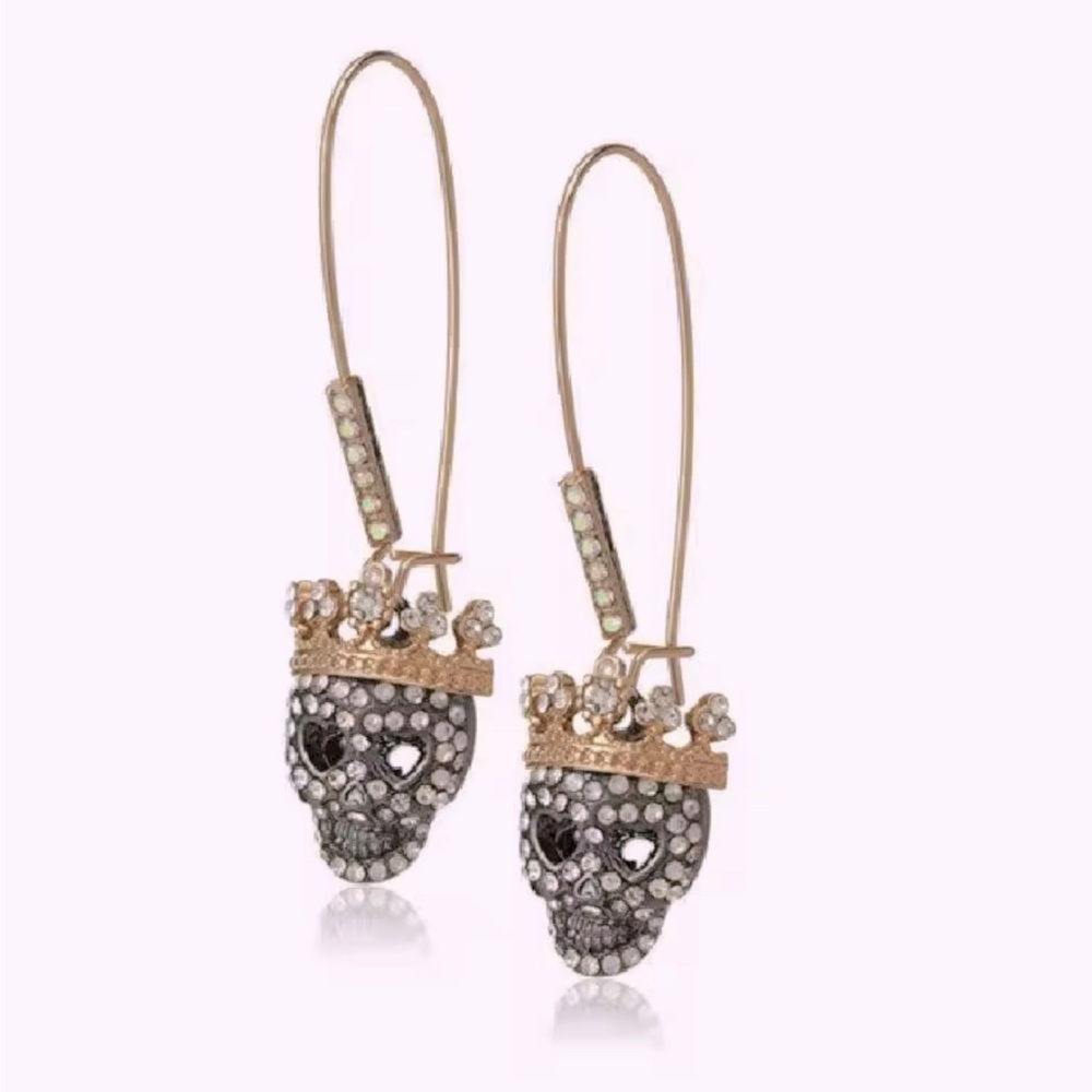 Crystal Royal Skull Earrings